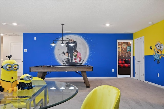 2176 Lelani Cir, Davenport, FL 33897 - rec room with carpet, a textured ceiling, and baseboards