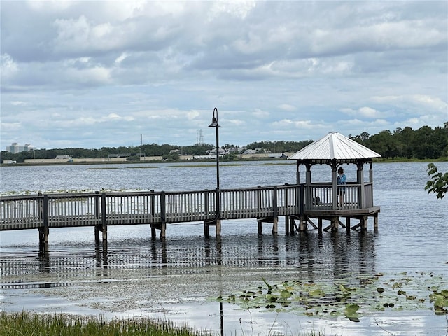 3301 Soho St Unit 104, Orlando, FL 32835 - dock area featuring a gazebo and a water view
