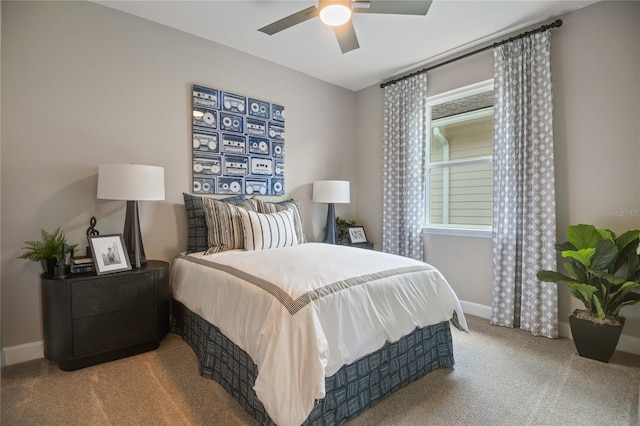 222 Thornberry Way, Palm Coast, FL 32164 - carpeted bedroom with baseboards and ceiling fan