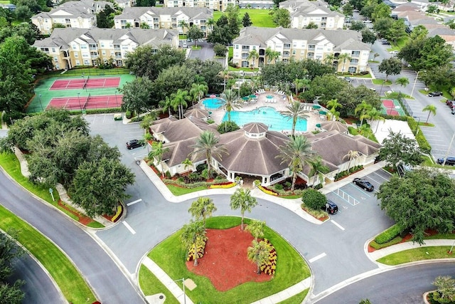 8121 Fan Palm Way, Kissimmee, FL 34747 - aerial perspective of suburban area with a pool
