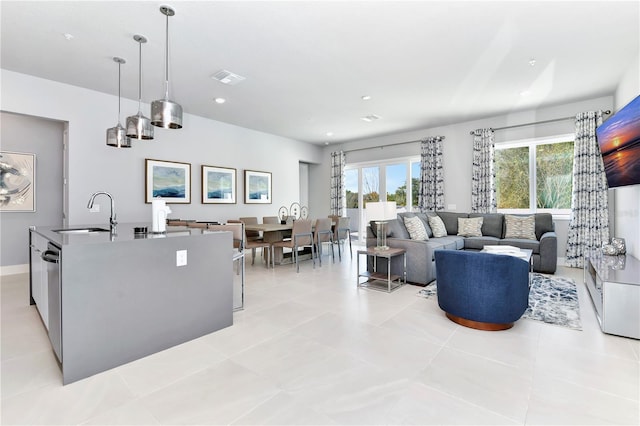 7770 Sandy Ridge Dr Unit 142, Kissimmee, FL 34747 - living area featuring recessed lighting and light tile patterned floors