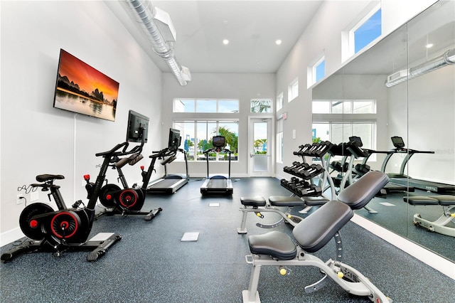 7770 Sandy Ridge Dr Unit 142, Kissimmee, FL 34747 - gym with a high ceiling and recessed lighting