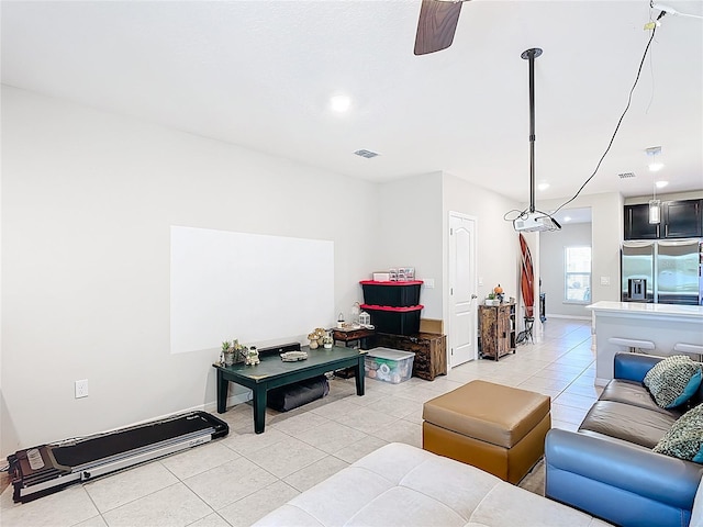 4850 Coral Castle Dr, Kissimmee, FL 34746 - living area with light tile patterned floors and recessed lighting