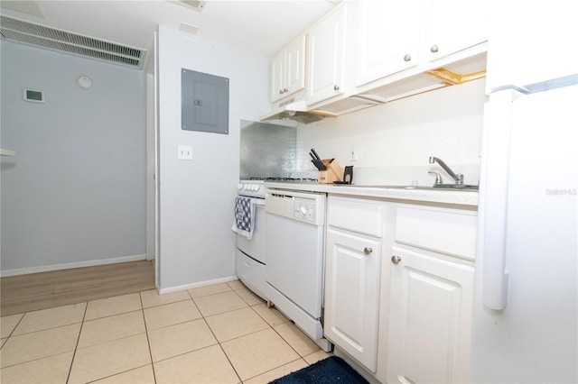 139 Oyster Bay Cir Unit 200, Altamonte Springs, FL 32701 - kitchen with dishwasher, under cabinet range hood, white cabinetry, and electric panel