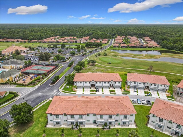 1870 Brentwood Ct, Davenport, FL 33837 - aerial perspective of suburban area with a nearby body of water, a local golf course, and a forest