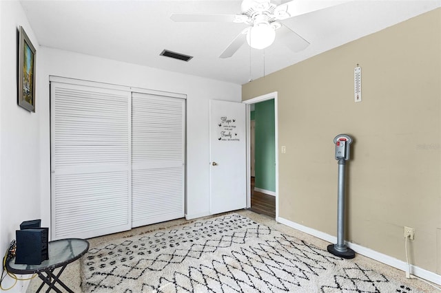 1566 Providence Blvd, Deltona, FL 32725 - unfurnished bedroom featuring a closet, baseboards, and ceiling fan