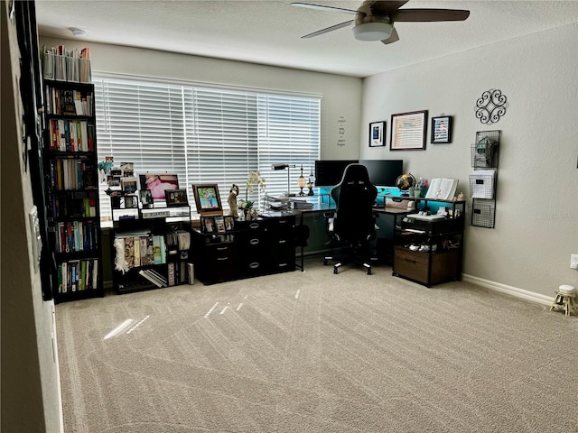 1016 Cascade Dr, Davenport, FL 33837 - carpeted office space featuring ceiling fan