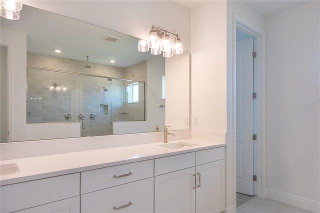 15600 Vetta Dr, Bella Collina, FL 34756 - full bath featuring double vanity and a stall shower
