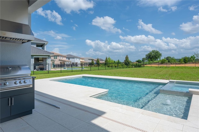 15600 Vetta Dr, Bella Collina, FL 34756 - view of pool featuring a fenced backyard and a pool with connected hot tub