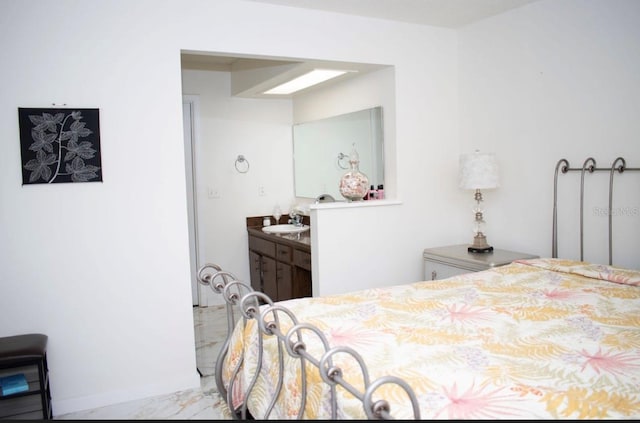 7410 Orange Crest Cir, Lakeland, FL 33810 - bedroom with light marble finish floors and a sink