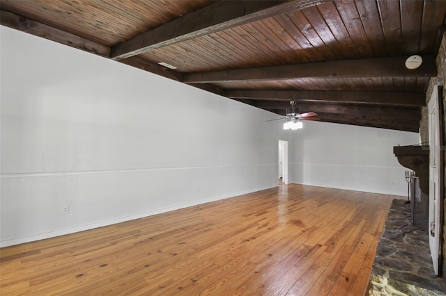 16 Pine Forest Dr, Haines City, FL 33844 - unfurnished living room with hardwood / wood-style flooring, a ceiling fan, and wooden ceiling