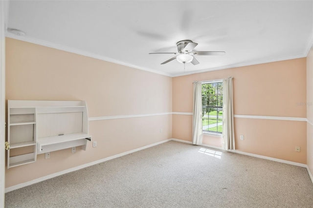 16 Pine Forest Dr, Haines City, FL 33844 - carpeted spare room with ceiling fan and crown molding