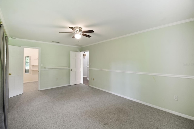 16 Pine Forest Dr, Haines City, FL 33844 - unfurnished bedroom with carpet floors, ornamental molding, and ceiling fan