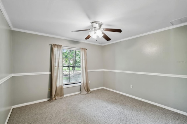 16 Pine Forest Dr, Haines City, FL 33844 - carpeted empty room with ornamental molding and ceiling fan