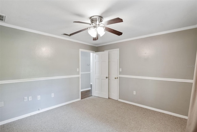 16 Pine Forest Dr, Haines City, FL 33844 - unfurnished bedroom with carpet floors, crown molding, and a ceiling fan