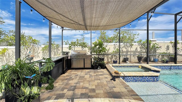 148 Whirlaway Dr, Davenport, FL 33837 - sunroom / solarium featuring a jacuzzi and a wall of windows