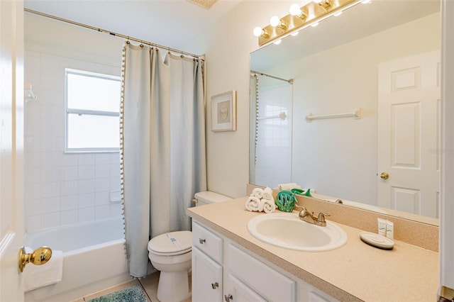 8491 Oasis Key Cv, Kissimmee, FL 34747 - full bathroom with vanity, toilet, and shower / bath combo with shower curtain