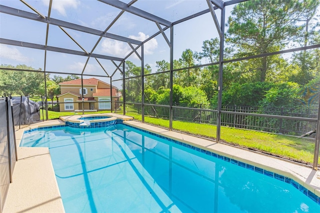 8491 Oasis Key Cv, Kissimmee, FL 34747 - view of pool with glass enclosure and a pool with connected hot tub