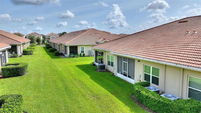 1064 Quaker Ridge Ln, Davenport, FL 33896 - view of grassy yard with central AC unit and a residential view