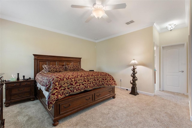 1353 Palmetto Dunes St, Davenport, FL 33836 - bedroom with light colored carpet, crown molding, and ceiling fan