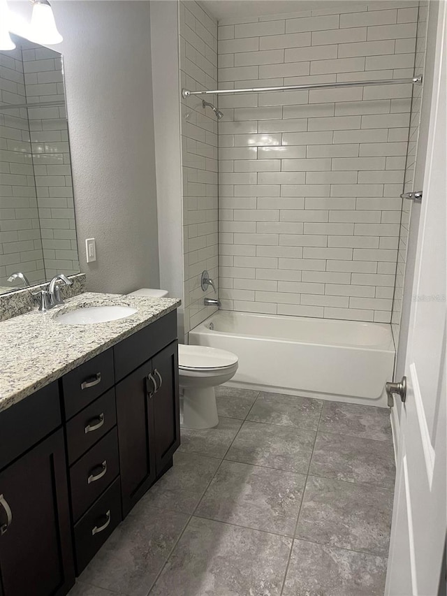 2813 Roseglen Way, Orlando, FL 32812 - full bathroom with vanity,  shower combination, a textured wall, and tile patterned flooring