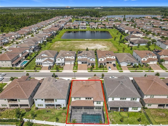 9071 Woodland Forest Rd, Orlando, FL 32836 - aerial view of residential area with a large body of water and property boundaries highlighted