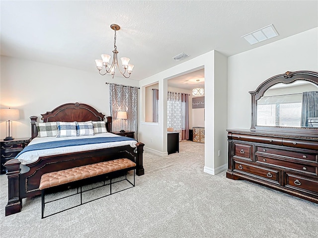 9071 Woodland Forest Rd, Orlando, FL 32836 - bedroom with light carpet and a chandelier
