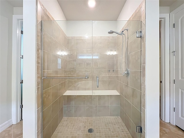 9071 Woodland Forest Rd, Orlando, FL 32836 - full bathroom featuring a stall shower and tile patterned floors