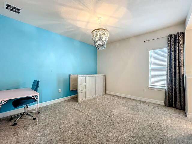 9071 Woodland Forest Rd, Orlando, FL 32836 - unfurnished office featuring carpet and a chandelier