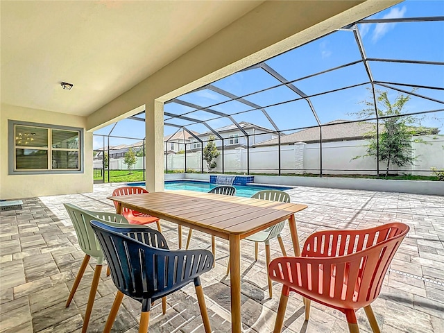 9071 Woodland Forest Rd, Orlando, FL 32836 - view of patio with an outdoor pool and glass enclosure