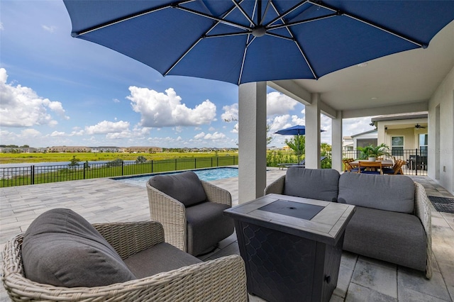 5133 Citrus Leaf Blvd, Winter Garden, FL 34787 - fenced backyard featuring a patio area and outdoor lounge area