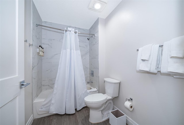 14501 Grove Resort Ave Unit 2534, Winter Garden, FL 34787 - bathroom with shower / bath combination with curtain and wood finished floors