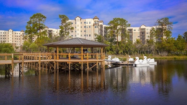 14501 Grove Resort Ave Unit 2534, Winter Garden, FL 34787 - dock area featuring a water view and a gazebo