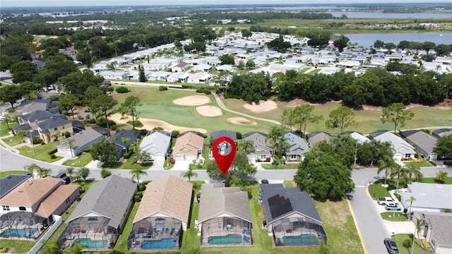 2649 Hemingway Ave, Haines City, FL 33844 - aerial overview of property's location featuring nearby suburban area, a nearby body of water, and a local golf course