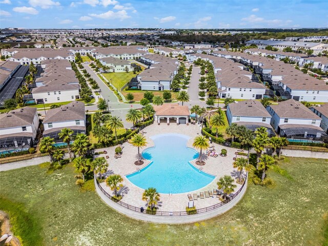 8897 Rhodes St, Kissimmee, FL 34747 - aerial view of residential area with a pool area