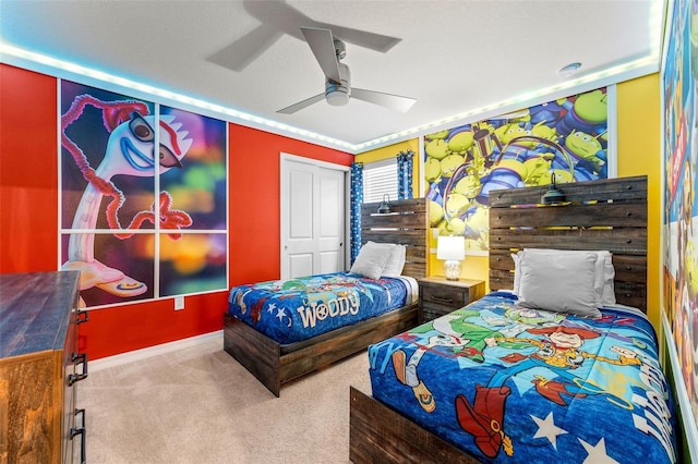 2161 Lelani Cir, Davenport, FL 33897 - carpeted bedroom featuring a ceiling fan and a closet