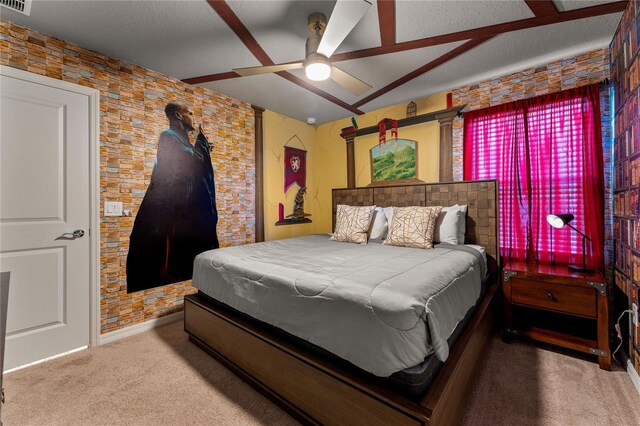 2161 Lelani Cir, Davenport, FL 33897 - bedroom with carpet floors, ceiling fan, and a textured ceiling