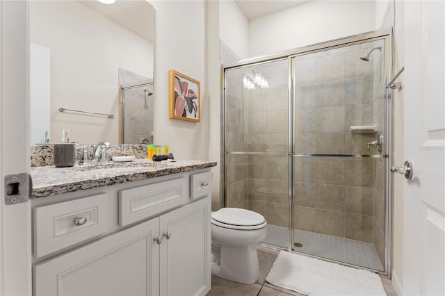 2161 Lelani Cir, Davenport, FL 33897 - bathroom with vanity, a shower stall, and tile patterned floors