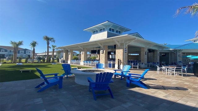 2161 Lelani Cir, Davenport, FL 33897 - view of patio with a fire pit