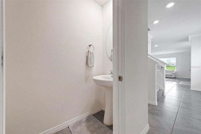 3255 Hilltop Cir, Bradenton, FL 34211 - bathroom featuring recessed lighting and tile patterned floors