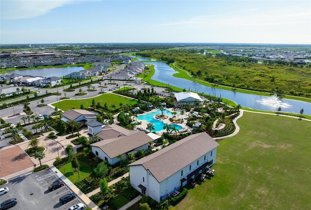 3255 Hilltop Cir, Bradenton, FL 34211 - drone / aerial view of a nearby body of water and a pool