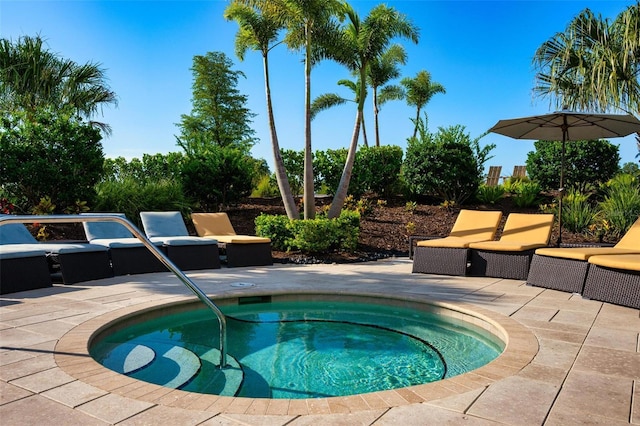 3255 Hilltop Cir, Bradenton, FL 34211 - view of pool featuring an in-ground hot tub and a patio
