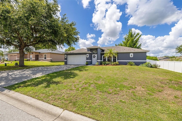 138 Hidden Pointe Ln, Groveland, FL 34736 - ranch-style house featuring concrete driveway, an attached garage, and stucco siding