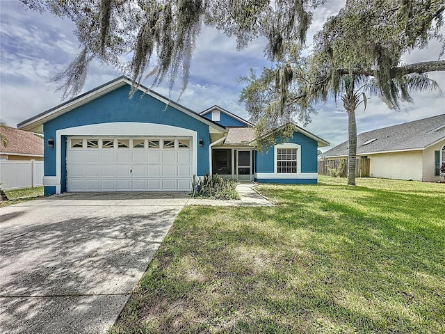 238 Sunridge Woods Blvd, Davenport, FL 33837 - ranch-style home featuring stucco siding, a garage, and concrete driveway