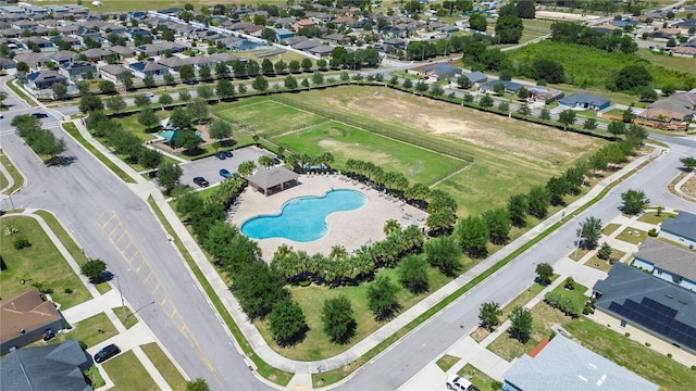 4505 Hummingbird Ln, Haines City, FL 33844 - aerial view of residential area featuring a pool