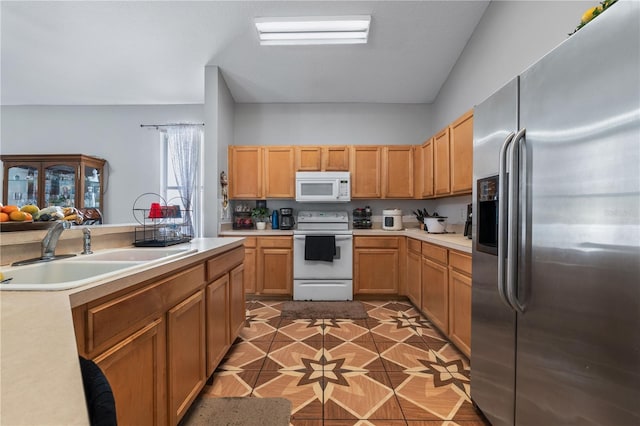 4428 Winding River Dr, Valrico, FL 33596 - kitchen featuring white appliances, light countertops, and tile patterned flooring