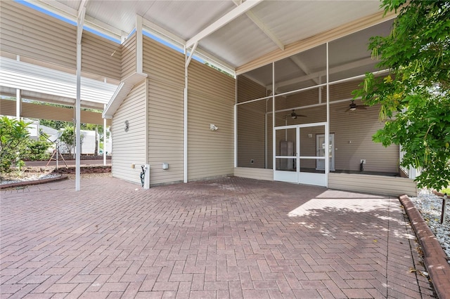2343 St George Dr, Davenport, FL 33837 - view of patio with a sunroom and a ceiling fan