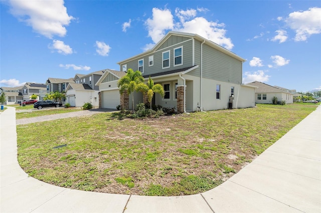 2759 Slash Way, Saint Cloud, FL 34771 - view of front of home with a residential view, asphalt driveway, a front lawn, and board and batten siding