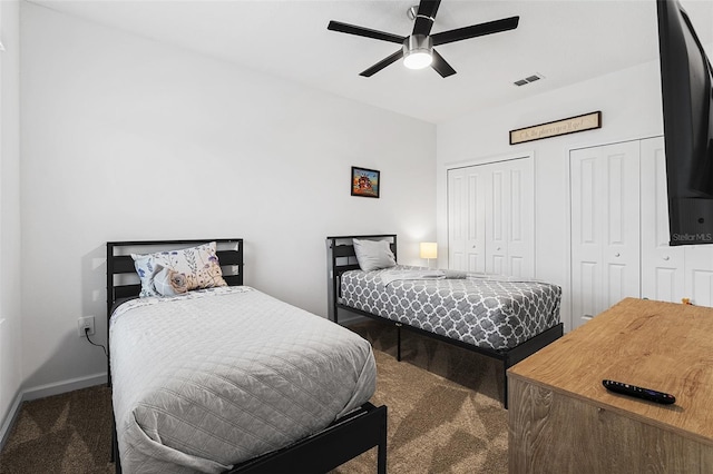 2759 Slash Way, Saint Cloud, FL 34771 - carpeted bedroom with two closets and ceiling fan