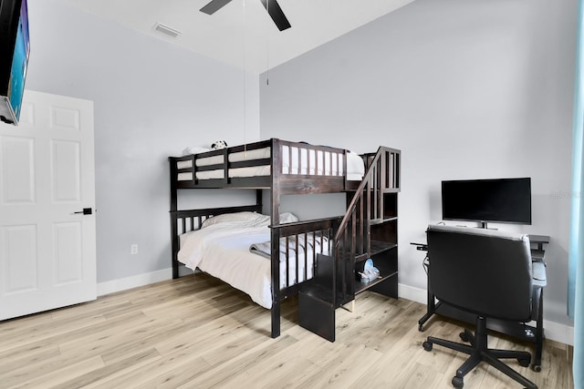 2402 Raven Croft Ct, Orlando, FL 32837 - bedroom featuring wood finished floors, an office area, and ceiling fan